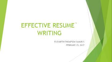 resume writing powerpoint presentation