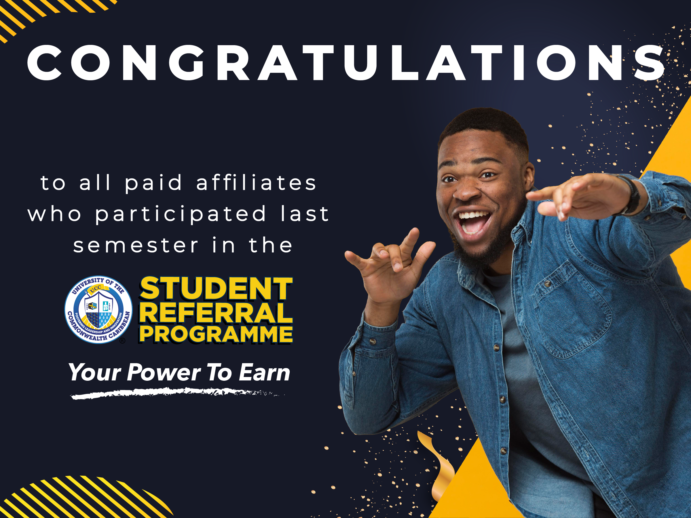 an elated student
