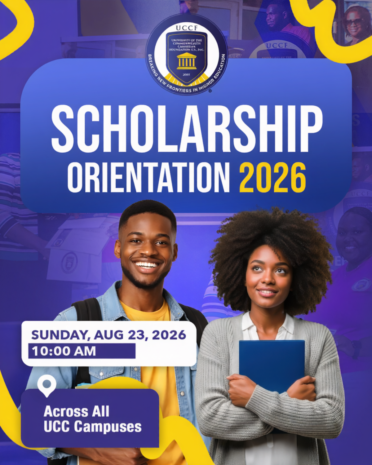 UCCF Scholarship Orientation 2026 flyer